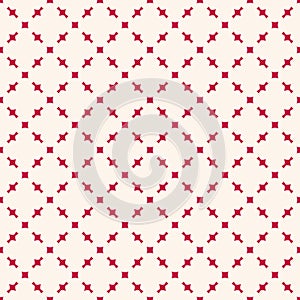 Red and white geometric seamless pattern. Simple abstract minimalist background