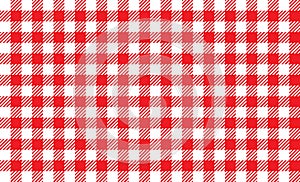 Red and White Gingham Checkered Pattern Background