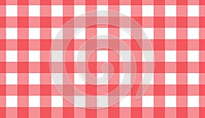 Red and white gingham seamless pattern. Texture from rhombus/squares for -