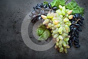 Red and white grapes