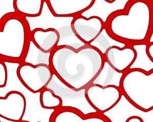 Red and white heart set background backdrop wedding valentine love romance design