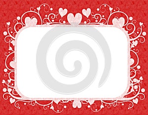 Red White Hearts Valentine's Day Frame