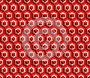 Red white hexa cubes