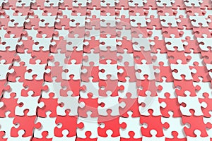 Red and white jigsaw puzzle background