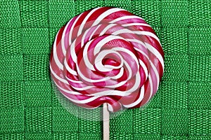 Red and white large spiral lollipop