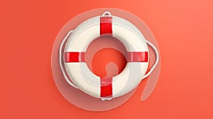 Red and White Life Rescue, Lifebuoy. Generative AI