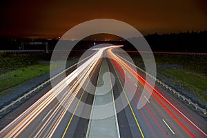 Light Streaks on Highway