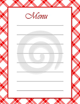 Red White Menu