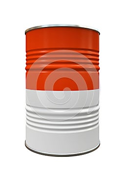 Red and White Metal barrel