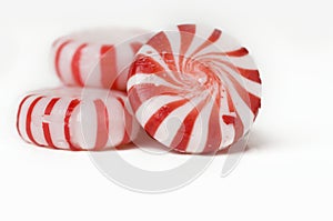 Red and white mint hard candy