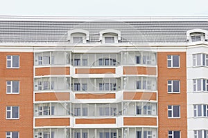 Red and white new dwelling building