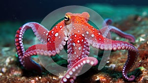 a red and white octopus