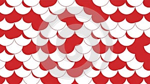 Red and White Overlapping Scales Pattern Background