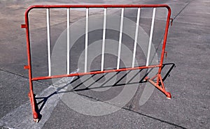 Red and White Painted Welded Steel Fence