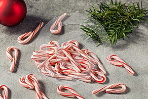 Red and White Peppermint Mini Candycanes