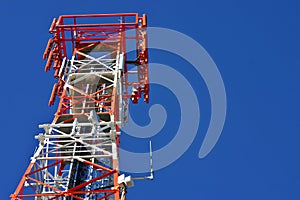 Red and white phone tower