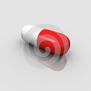 Red and white pill 3d