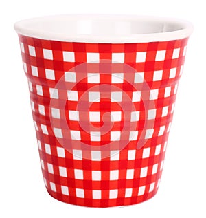 Red white plaid cup