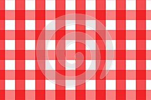 Red and white plaid gingham texture pattern