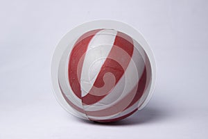 Red and white plastic balls with  white background