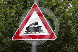 Railway Crossing Waring Sign photo