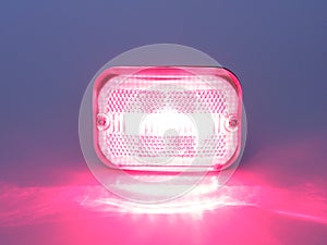 Red and white rear bicycle light