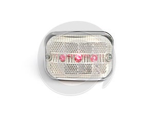 Red and white rear bicycle light