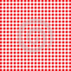 Red white rectangle gingham cloth, tablecloth, background, wallpaper, fabric, texture pattern vector illustration