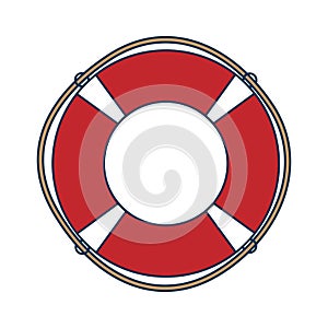 Red and white rescue wheel