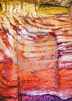 Red White Rock Abstract Near Royal Tombs Petra Jordan