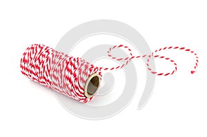 Red and white rope isolated on white background