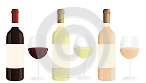 Red, white and rosÃÂ© wineglasses. Communication banner. photo