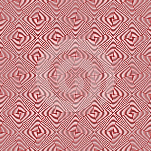 Red and white seamless pattern with circles .Vector illustration. Abstract graphic design background.Modern stylish abstract textu