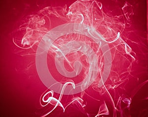 Red and white smoke abstract background
