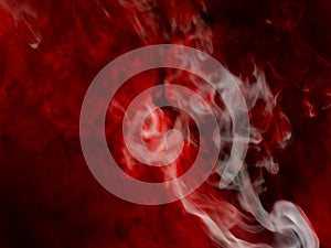 Red and white smoke isolated black background.Abstract smoke mist fog on a black background. Texture.