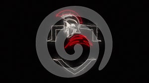 Red White Spartan Warrior Logo Loop Graphic Element
