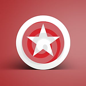 a red and white star icon on a red background