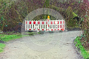 Red and White Street Barricade.