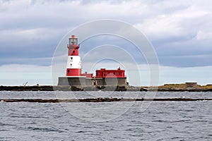 Red and white stripe English lighthouse