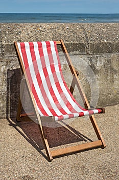 Red and white striped deckchairs