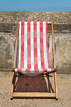Red and white striped deckchairs