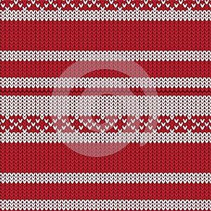 red and white striped with diamond shape knitting pattern background