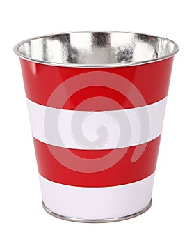 Red and white striped mug