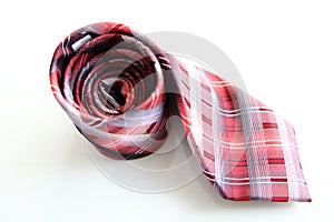 Red and White Striped Tie Isolated