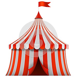 Red and white stripes circus tent