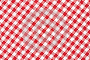 Red and white tablecloth