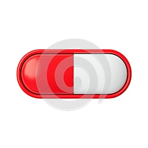 Red and White Toggle Switch Button Isolated on White Background slider