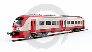 Red And White Train Illustration On White Background