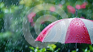 The red and white umbrella.AI generated image