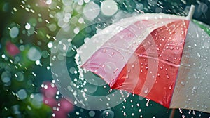 The red and white umbrella.AI generated image